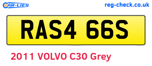 RAS466S are the vehicle registration plates.