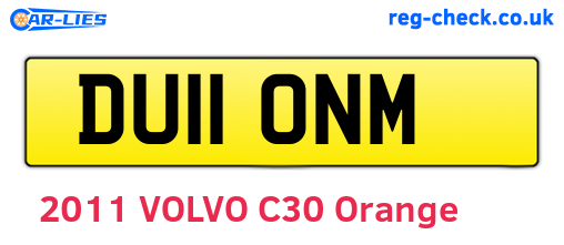 DU11ONM are the vehicle registration plates.