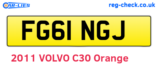 FG61NGJ are the vehicle registration plates.