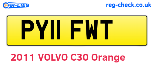 PY11FWT are the vehicle registration plates.