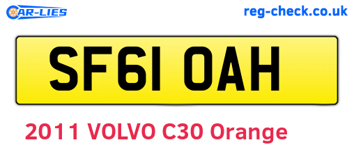 SF61OAH are the vehicle registration plates.