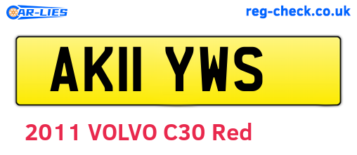 AK11YWS are the vehicle registration plates.