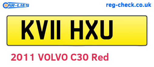 KV11HXU are the vehicle registration plates.