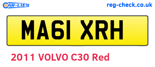 MA61XRH are the vehicle registration plates.