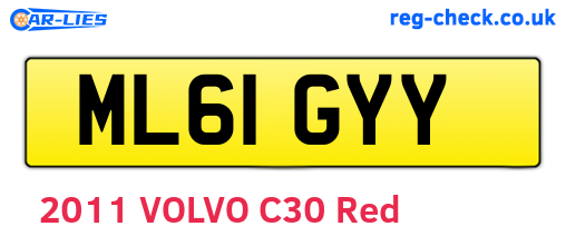 ML61GYY are the vehicle registration plates.