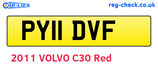 PY11DVF are the vehicle registration plates.