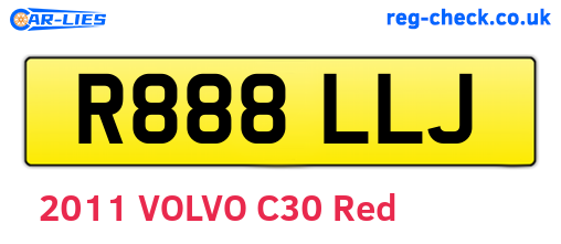 R888LLJ are the vehicle registration plates.