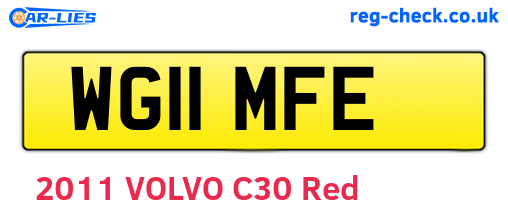 WG11MFE are the vehicle registration plates.