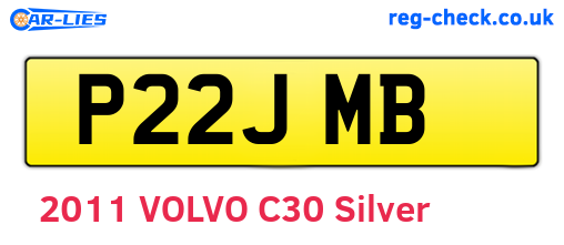 P22JMB are the vehicle registration plates.