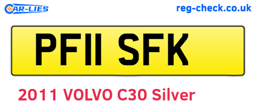 PF11SFK are the vehicle registration plates.
