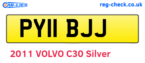 PY11BJJ are the vehicle registration plates.
