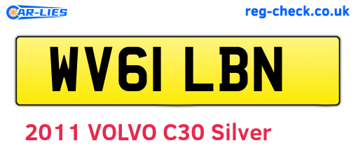 WV61LBN are the vehicle registration plates.