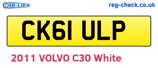 CK61ULP are the vehicle registration plates.