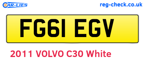 FG61EGV are the vehicle registration plates.