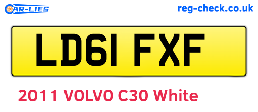 LD61FXF are the vehicle registration plates.