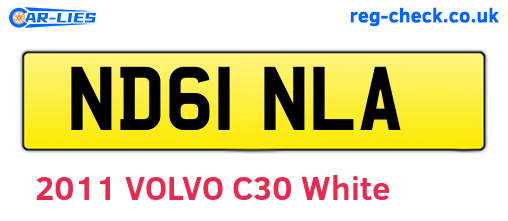 ND61NLA are the vehicle registration plates.