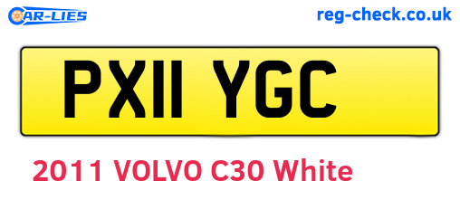 PX11YGC are the vehicle registration plates.