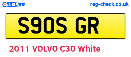S90SGR are the vehicle registration plates.