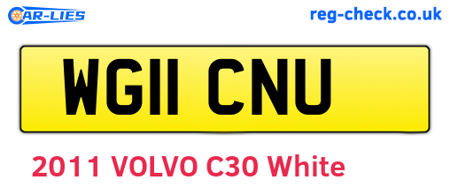 WG11CNU are the vehicle registration plates.