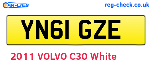 YN61GZE are the vehicle registration plates.