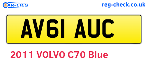 AV61AUC are the vehicle registration plates.