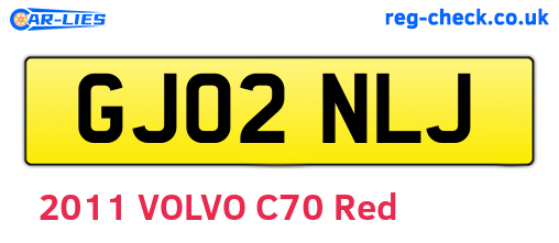 GJ02NLJ are the vehicle registration plates.