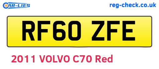 RF60ZFE are the vehicle registration plates.