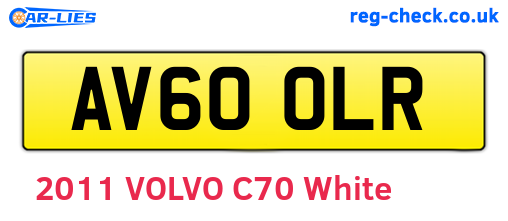 AV60OLR are the vehicle registration plates.