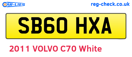 SB60HXA are the vehicle registration plates.