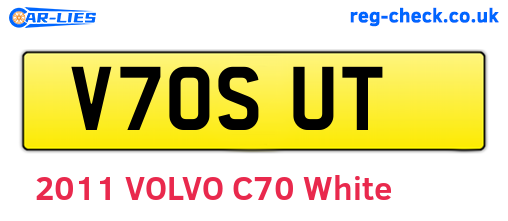 V70SUT are the vehicle registration plates.