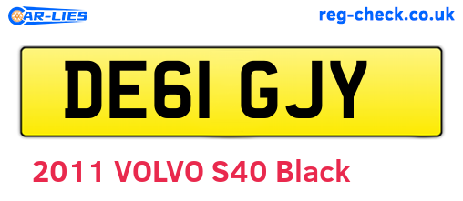 DE61GJY are the vehicle registration plates.