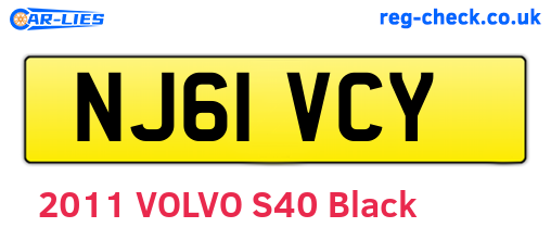 NJ61VCY are the vehicle registration plates.