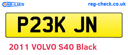 P23KJN are the vehicle registration plates.