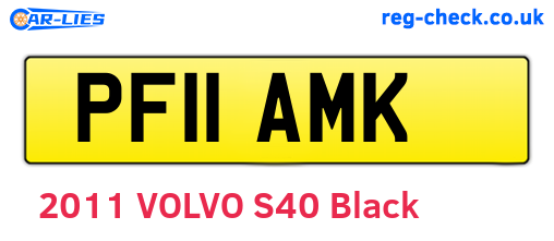PF11AMK are the vehicle registration plates.