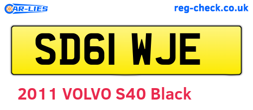 SD61WJE are the vehicle registration plates.