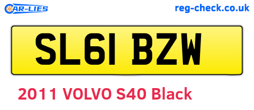 SL61BZW are the vehicle registration plates.
