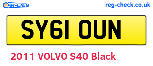 SY61OUN are the vehicle registration plates.