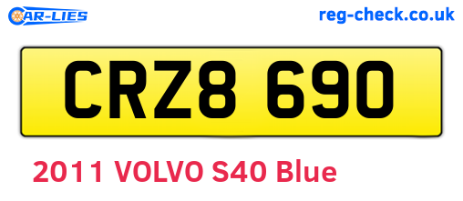 CRZ8690 are the vehicle registration plates.