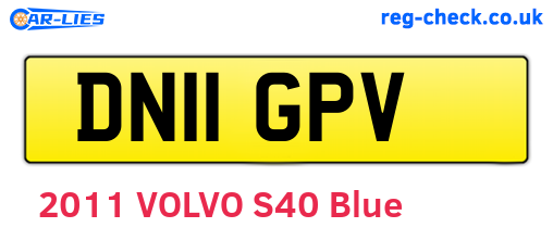 DN11GPV are the vehicle registration plates.