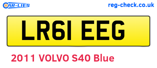 LR61EEG are the vehicle registration plates.