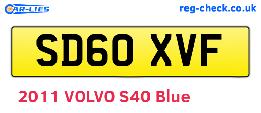SD60XVF are the vehicle registration plates.