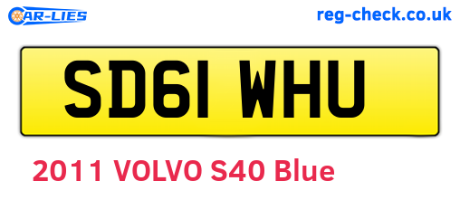 SD61WHU are the vehicle registration plates.