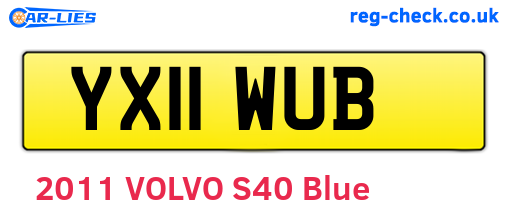 YX11WUB are the vehicle registration plates.