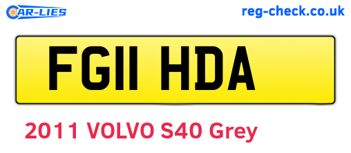 FG11HDA are the vehicle registration plates.