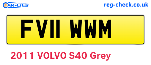 FV11WWM are the vehicle registration plates.