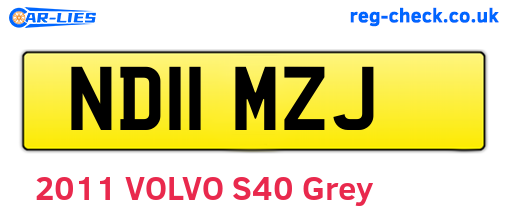 ND11MZJ are the vehicle registration plates.