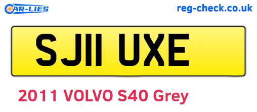 SJ11UXE are the vehicle registration plates.