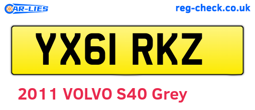 YX61RKZ are the vehicle registration plates.