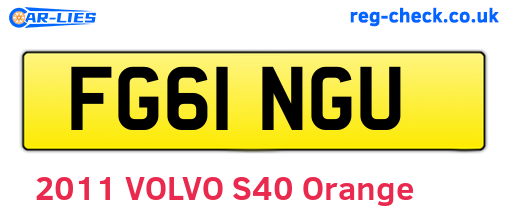 FG61NGU are the vehicle registration plates.