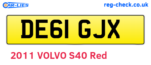 DE61GJX are the vehicle registration plates.